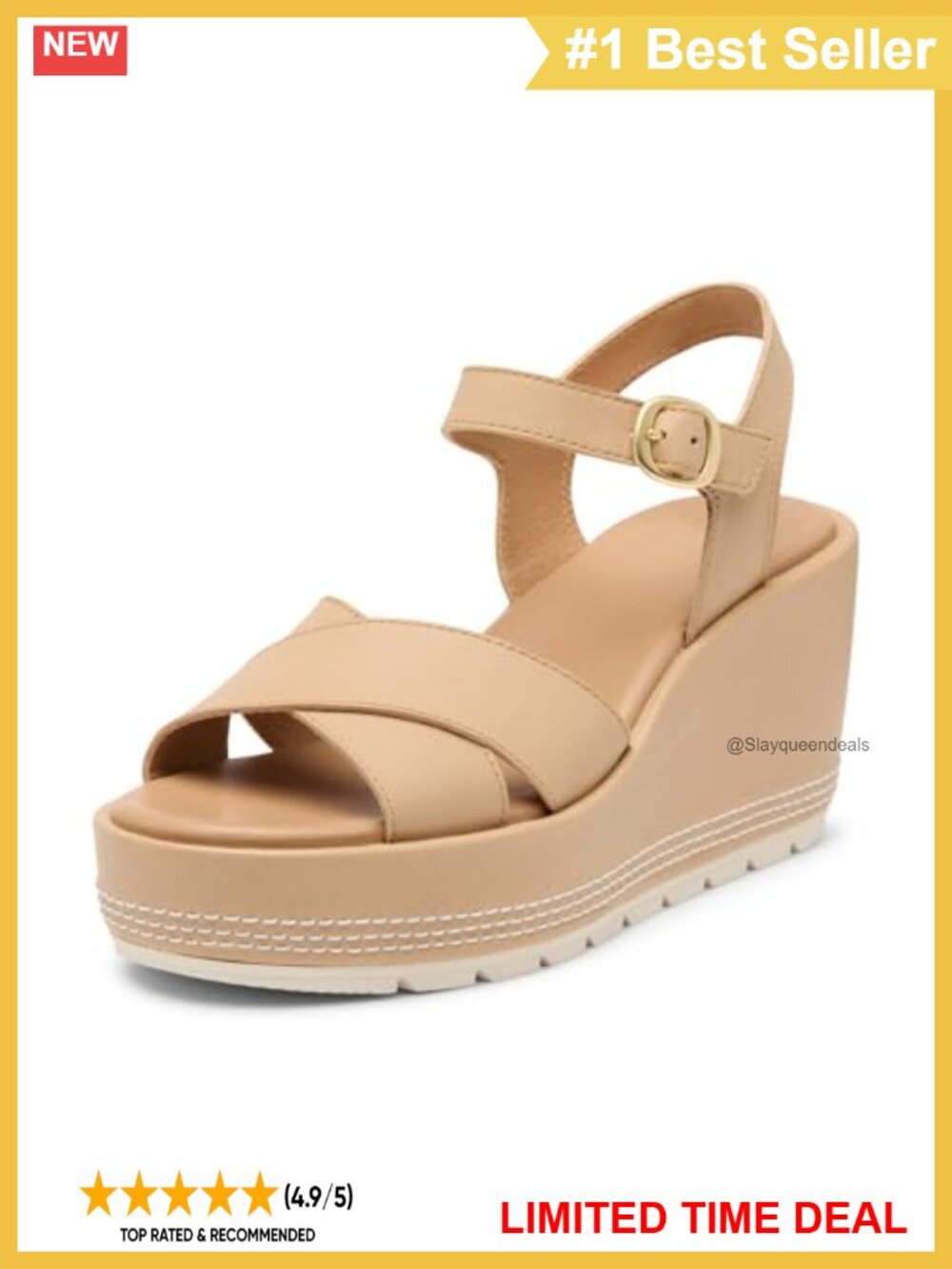 Sorel Sunpeak Wedge Ankle Strap Suede Sandal - Adjustable Buckle